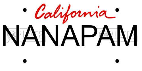 NANAPAM California License Plate