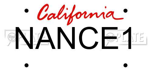 NANCE1 California License Plate