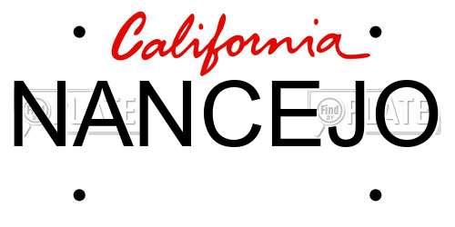 NANCEJO California License Plate