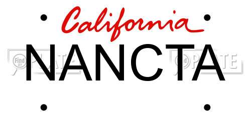 NANCTA California License Plate