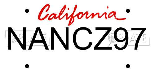 NANCZ97 California License Plate