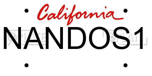 NANDOS1 California License Plate