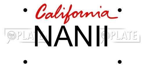 NANII California License Plate