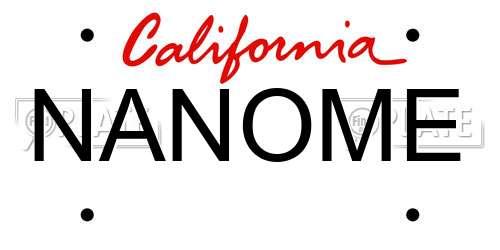 NANOME California License Plate