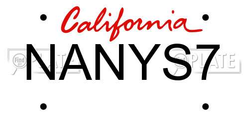 NANYS7 California License Plate