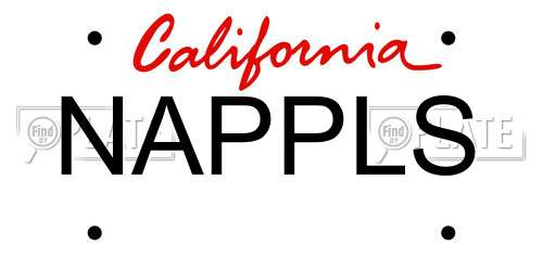 NAPPLS California License Plate