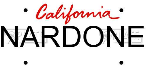 NARDONE California License Plate