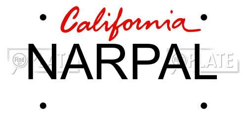 NARPAL California License Plate