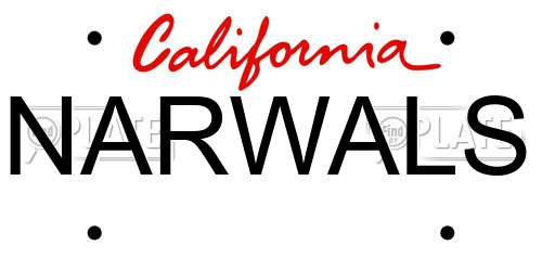 NARWALS California License Plate