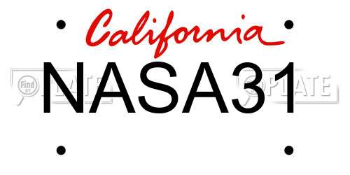 NASA31 California License Plate