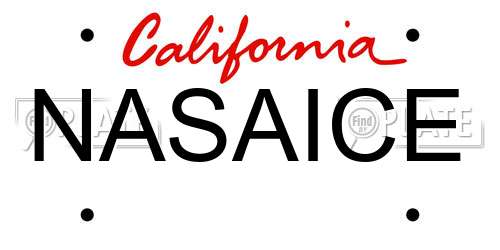NASAICE California License Plate