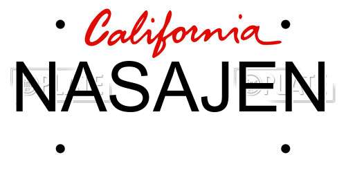NASAJEN California License Plate