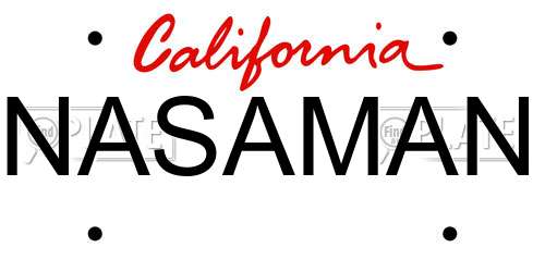 NASAMAN California License Plate