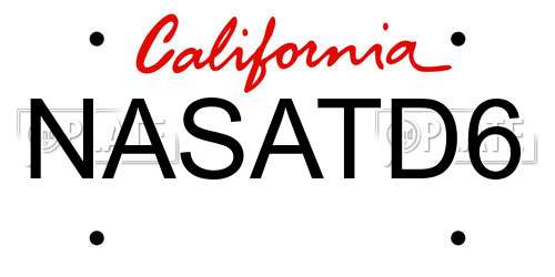 NASATD6 California License Plate