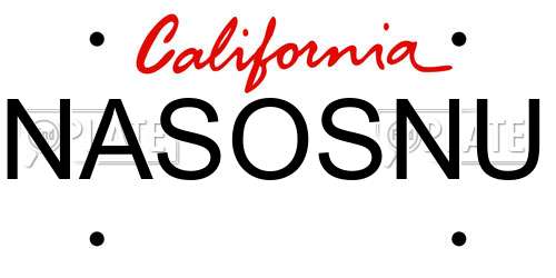 NASOSNU California License Plate