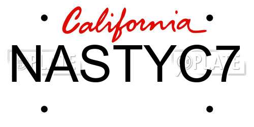 NASTYC7 California License Plate