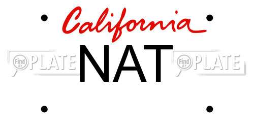 NAT California License Plate