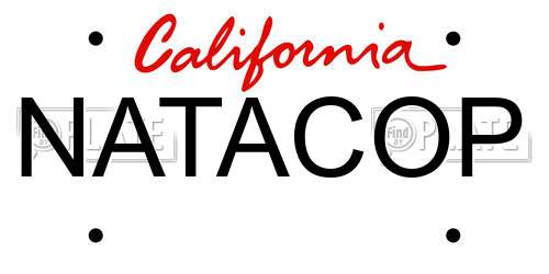 NATACOP California License Plate
