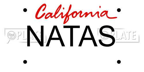NATAS California License Plate