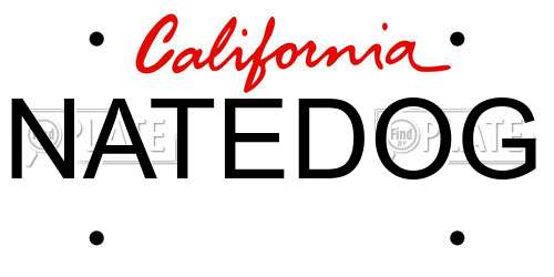 NATEDOG California License Plate