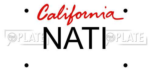 NATI California License Plate
