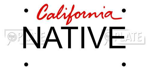 NATIVE California License Plate