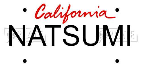 NATSUMI California License Plate