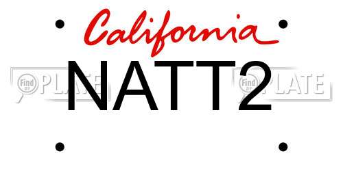 NATT2 California License Plate