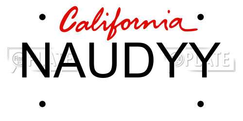NAUDYY California License Plate