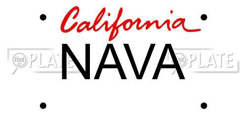 NAVA California License Plate