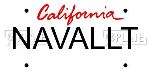 NAVALLT California License Plate