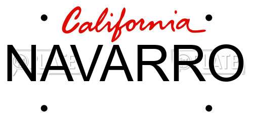 NAVARRO California License Plate