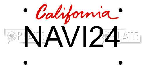 NAVI24 California License Plate