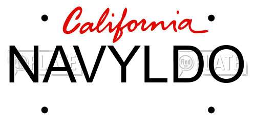 NAVYLDO California License Plate