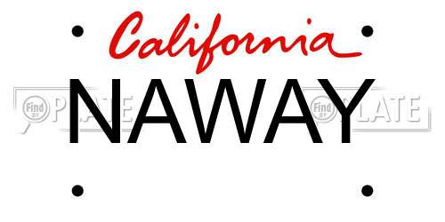 NAWAY California License Plate