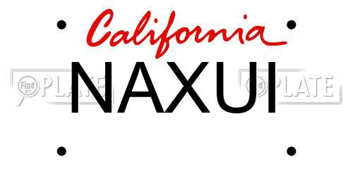 NAXUI California License Plate