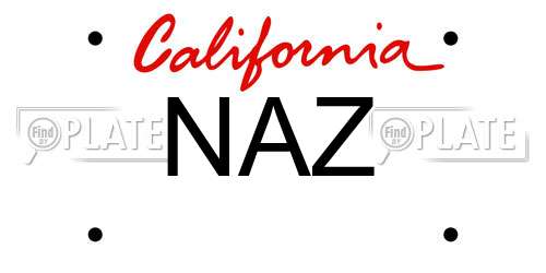 NAZ California License Plate