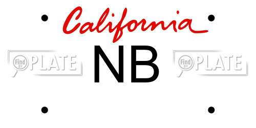 NB California License Plate