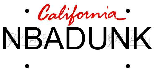 NBADUNK California License Plate