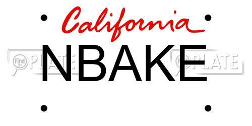 NBAKE California License Plate
