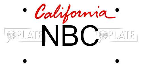 NBC California License Plate