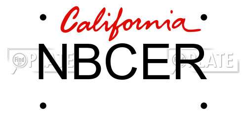 NBCER California License Plate