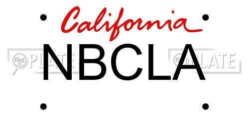 NBCLA California License Plate