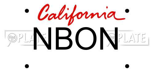 NBON California License Plate