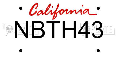 NBTH43 California License Plate