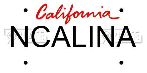 NCALINA California License Plate
