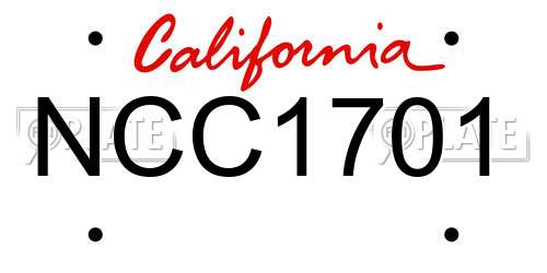 NCC1701 California License Plate