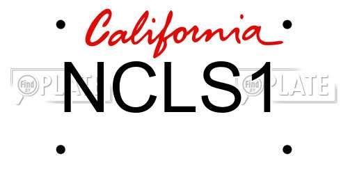 NCLS1 California License Plate
