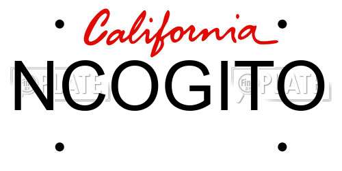 NCOGITO California License Plate