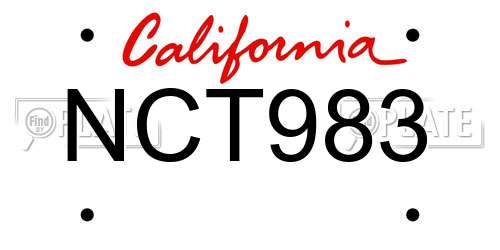NCT983 California License Plate